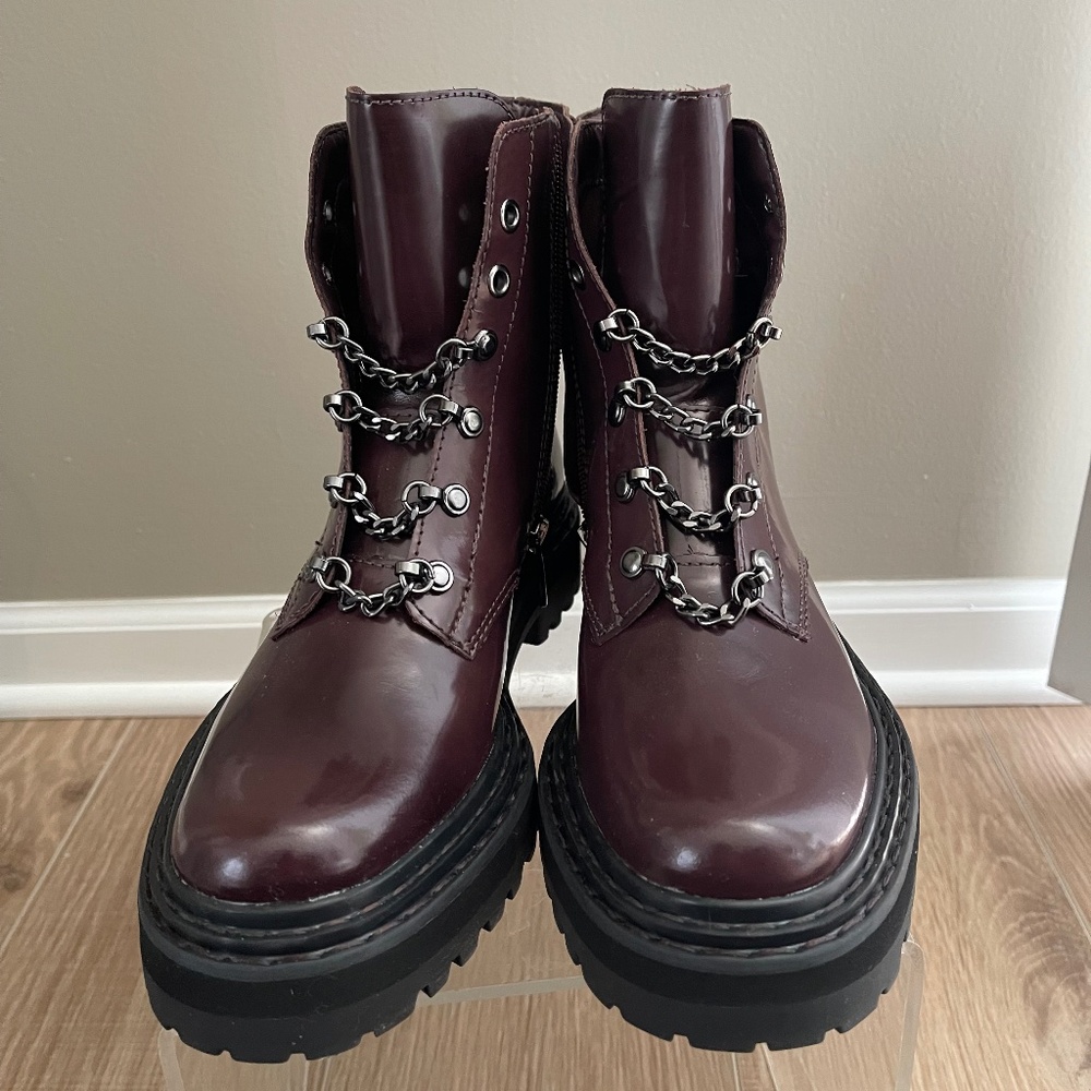 Vince Camuto Vince Camuto Popinta Eggplant Rounded Toe Chain Detailed Boots